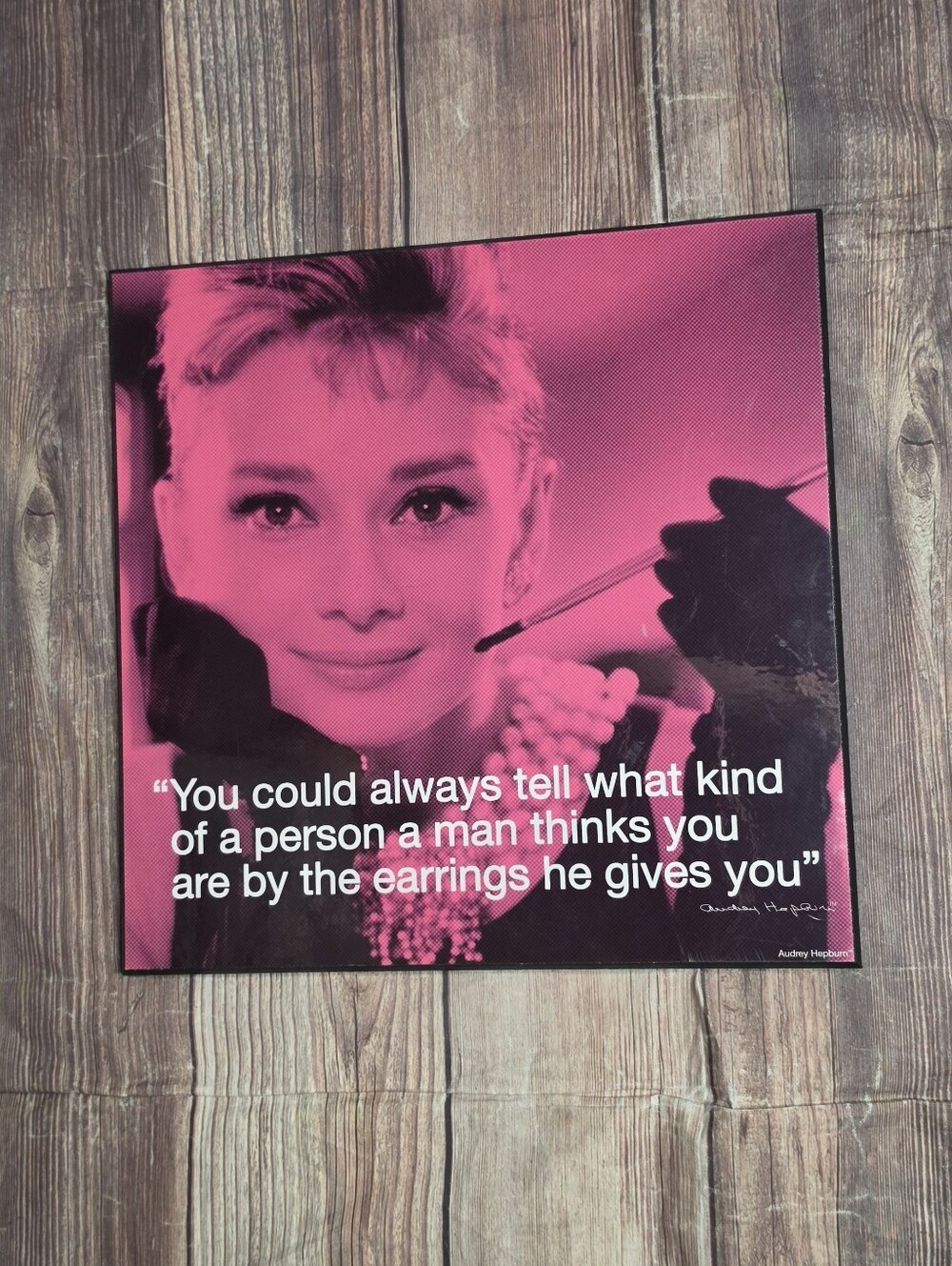 Pink Audrey Hepburn Wall Art Quote Canvas